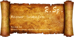 Rozner Szabolcs névjegykártya