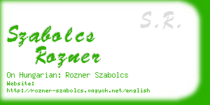 szabolcs rozner business card